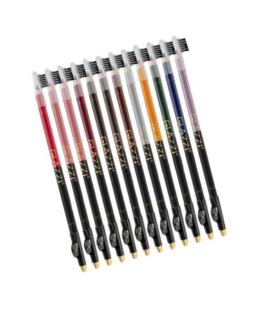 Mipcase 12pcs Lip Liner Eyeliner Eyebrow Pen Eyeliner Pencil Lip Shaping Pencil Makeup Tool Lips Gel