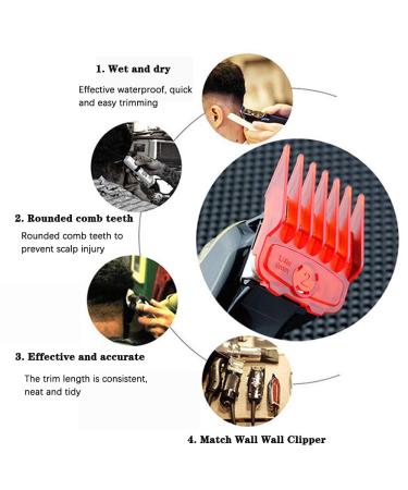 8 Pcs Colorful Hair Clipper Combs Set for Wahl Clippers/Trimmers #3171-500 - 1/8 to 1 - Buy Online on GoSupps.com