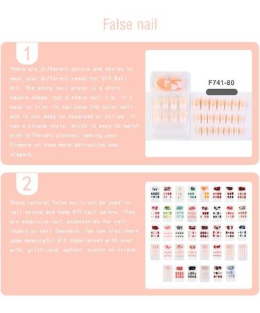 dijiusidy False Nail Perfect Matching Simple to Wear Fingernail Full Coverage Press Type Strong Viscosity Adjustable Paster Type 31 F741 Type 31 F741 - Buy Online on GoSupps.com