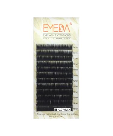 Emeda 3D Faux Nerz Eyelash Extensions B Curl (8-15mm Mix) - Natural Looking Fiber Eyelashes for Salon Use | B 0.07 Mix - Buy Online on GoSupps.com