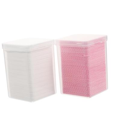 Housoutil 2 Boxes Eyelash Wipes Nail Wipes Glue for Nail Charms Pumpkin Container with Lid Lash Glue Cleaning Cloth Glue Remover Pad Gel for Nails Plastic Nail Polish Manicure Tools