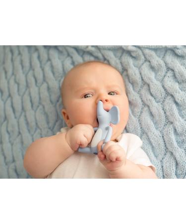 GILIGUMS 10428 Elephant Teether Ring - Blue | Safe Teething Toy for Infants | International Shipping Available - Buy Online on GoSupps.com