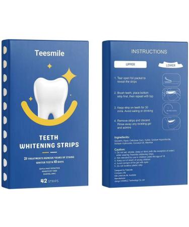 Teeth Whitening Strips - 21 Treatments Gentle on Enamel Non-Sensitive - 42 Strips for a Bright Smile - Buy Online on GoSupps.com