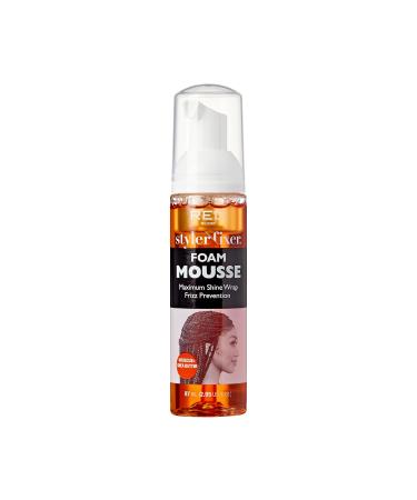 Red by Kiss Foaming Mini Travel Size Mousse Maximum Shine Wrap Mousse Reduce & Prevent Frizz Define Curls Hold Styles Nourishes Dry & Crips Hair (Hibiscus + Shea Butter)