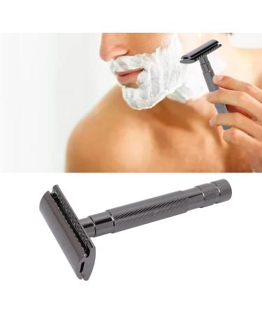 Ankroyu Safety Razor - Double Edge Men's Razor | Vintage Style Manual Razor with Zinc Clear Edge (Black) - Premium Hygiene for International Shipping - Buy Online on GoSupps.com