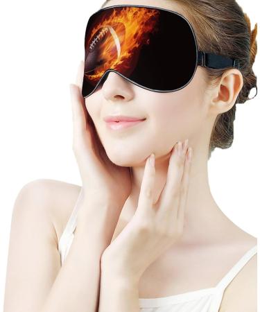 Buy American Football Fire Flames Sleeping Mask - Adjustable Soft Eye Mask for Men Women Boys & Girls | Light-Blocking Blindfold for Comfortable Sleep - Buy Online on GoSupps.com