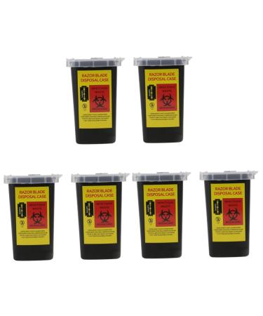 MAGICLULU 6 Pcs Storage Box Razor Disposal Case Barber Case Square Tool Safe Clamshell Refill Plastic 1 count (Pack of 1) Blackx3pcs