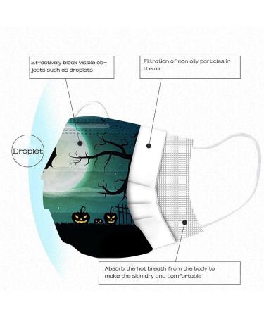 3 Ply Disposable_Face_Mask with Halloween Cute Pattern Design Comfortable Covers Suitable For Adults Outdoor Use Protection - Buy Online on GoSupps.com