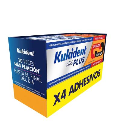 Kukident Pro Plus denture adhesive pack of 4