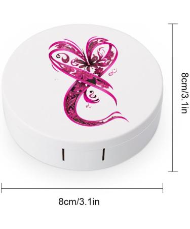 Heart Ribbon Breast Cancer Awareness Contact Lens Travel Kit | Cute Portable Case with Mirror for Daily Outdoor Use - Buy Online on GoSupps.com