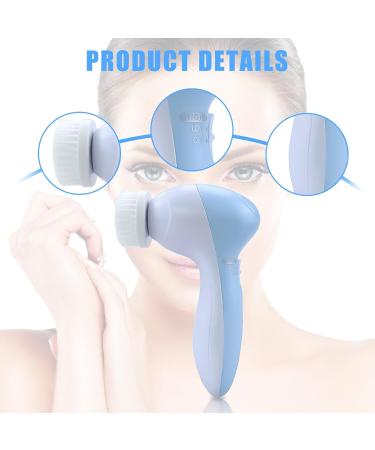 2 Pieces Electric Facial Cleansing Brush: IPX7 Waterproof Face Brush with 4 Brush Heads 360 Deep Cleansing Face Cleansing for Pores Exfoliating and Blackhead Cleansing Blue - Buy Online on GoSupps.com