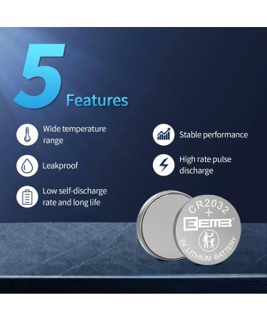 EEMB 5PACK CR2032 Batteries - High Performance 3V Coin Cell Batteries for Watches & Electronics | International Shipping - Buy Online on GoSupps.com