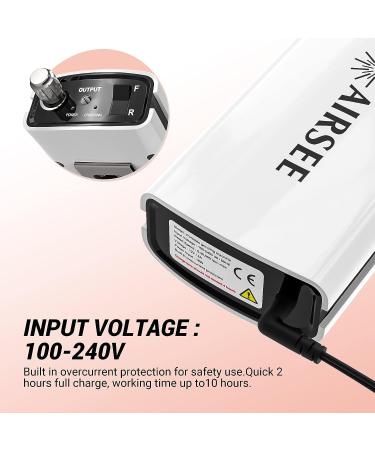 30000 RPM Rechargeable Nail Drill Machine Set - Wireless Electric File for Manicure Pedicure - Includes 6 Bits and Sanding Bands - White - Buy Online on GoSupps.com