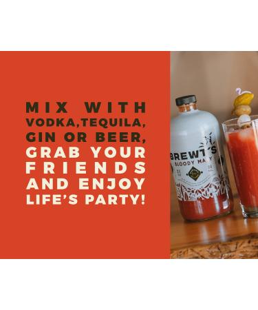 Brewt's Bloody Mary Mix 32 oz - Handcrafted Premium Blend | All Natural, Low Sodium & Preservative-Free | Brewt's Bloody Mary 32 Fl Oz (1 Pack) - Buy Online on GoSupps.com