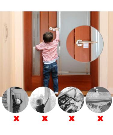 Childproof Door Lever Locks - Set of 4, Easy Tool-Free Install, Prevent Kids and Pets from Opening Doors, White - Buy Online on GoSupps.com