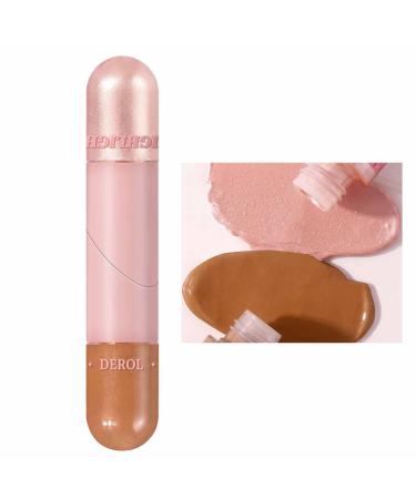 Cream Highlight Stick - Liquid Double-Ended Highlight Sticks - Women Long-Lasting Make up Supplies Suitable for All Skin Tones for Your Mother Sister 02