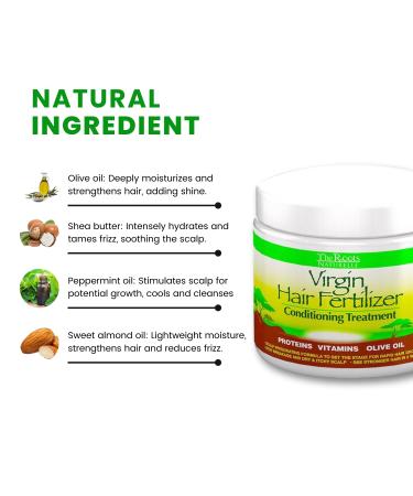 Roots Naturelle Virgin Hair Fertilizer - Strengthen Restore & Promote Rapid Hair Growth - 3 Jars 48oz Conditioning Treatment - Buy Online on GoSupps.com