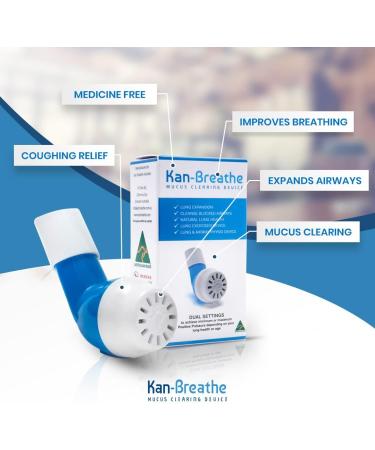KAN-BREATHE Natural Lung Exerciser & Mucus Removal Device - Naturally Clear Mucus from Airways & Improve Lung Capacity with This Opep Respiratory Breathing Exercise Device - Made in Australia Blue - Buy Online on GoSupps.com