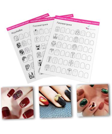 Beavorty 24 Sheets coloring exercise book Nail Shape Templates Nail Art Practice Tool Manicure Training Tools nail art practice book Cards for Nail Art Paper pattern white practice supplies - Buy Online on GoSupps.com