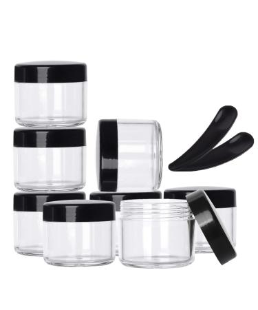 100 Pieces Cream Jars with Lids and Makeup Spoon 20 Grams Empty Jars Cosmetic Containers Lip Scrub Containers Sample Containers Black 20g Black