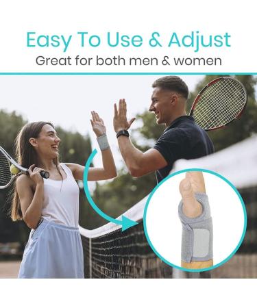 Vive Wrist Wraps Brace - Tendonitis & Carpal Tunnel Support - Compression Stabilizer for Pain Relief - Adjustable Gray - Fitness for Men & Women - Buy Online on GoSupps.com