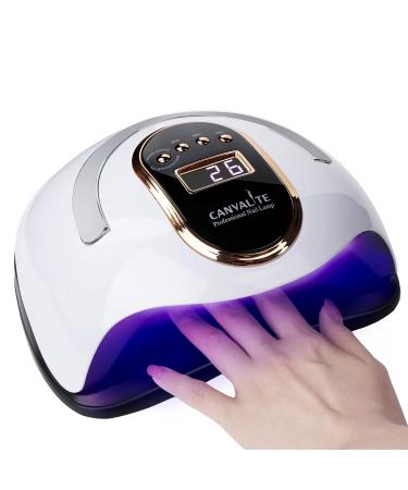 CANVALITE UV LED Nail Lamp for Gel Nails Fast Curing Gel Nail UV Nail Lamp Auto Motion Sensor Professional Portable LED Nail Lamp for Home and Salon (168W)