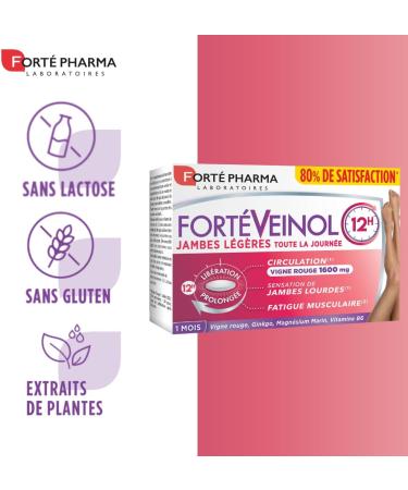 Fort Pharma - Fort Veinol 12h | Red Vine Food Supplement - Circulation | 30 tablets - Buy Online on GoSupps.com