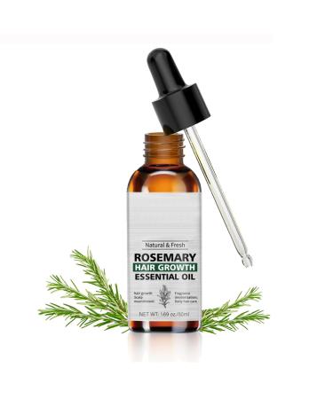 Rosemary Hair Regrowth Essential Oil Organic Strengthen Hair Roots Hair Loss Serum 1.69 Fl Oz Unisex Adult