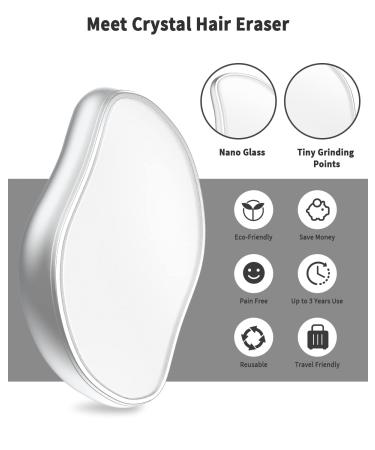 VANWIN Crystal Hair Eraser - Painless Hair Remover & Skincare Tool for Men and Women - Portable & Reusable Epilator - Silver - Buy Online on GoSupps.com
