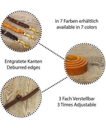 Copcopet 3-Way Adjustable Dog Leash | Handmade Fat Leather Line for Dogs | 5m x 20mm | Soft Leather with Brass Carabiners | Made in Germany | Blue - Buy Online on GoSupps.com