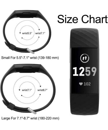 Waterproof Replacement Hamile Band for Fitbit Charge 4/3/3 SE - Large Black Fitness Sport Strap for Women & Men - Buy Online on GoSupps.com