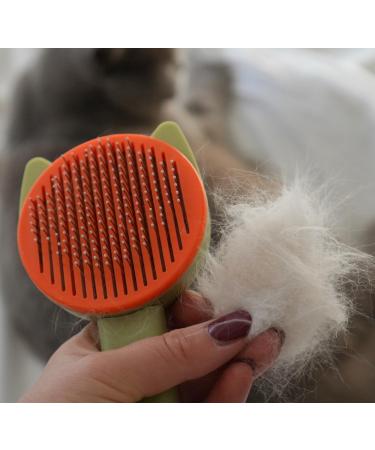 Cat Brush for Long & Short Hair 1-Click Self-Cleaning Tool for Effortless Pet Hair Removal - Buy Online on GoSupps.com