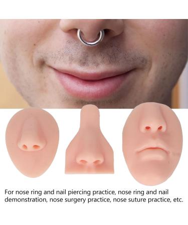 Silicone Nose Mouth Model Set | 3D Soft Practice Nose for Suture Teaching | Reusable Display Mold for Earrings | Light Skin Color - Buy Online on GoSupps.com