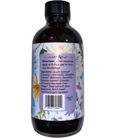 Organic Face Toner - Hydrosol Floral Water Blend with Witch Hazel Lavender Chamomile & Rose | Tone & Balance Skin Naturally - Buy Online on GoSupps.com