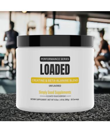 Loaded Creatine & Beta-Alanine Powder 3200mg Beta-Alanine and 3000mg Creatine Monohydrate Boost Strength, Power, and Endurance Daily Muscle Performance Support Supplement 30 Servings - Buy Online on GoSupps.com