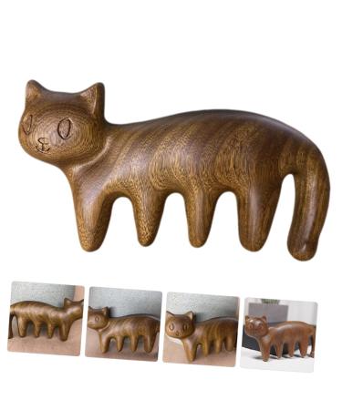 Orfofe Cat-Shaped Wooden Head Massager - Kitten Massage Comb & Scalp Tool for Relaxation - Buy Online on GoSupps.com