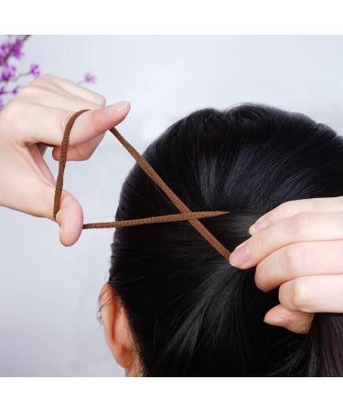 Pimoys 100 Pcs Elastic Hair Ties - Seamless Thick Black Ponytail Holders for Girls and Women - Buy Online on GoSupps.com