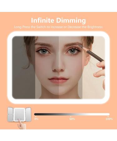 TOUCHFEEL Rechargeable LED Makeup Mirror - 1X/3X/7X Magnifying Vanity Mirror with 72 LED Lights - Portable & Touch Sensor Design - 3 Color Lights - White - Buy Online on GoSupps.com