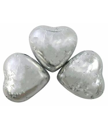 Silver Foiled Milk Chocolate Hearts - 500g Chocolate Sweets Chocolate 500g