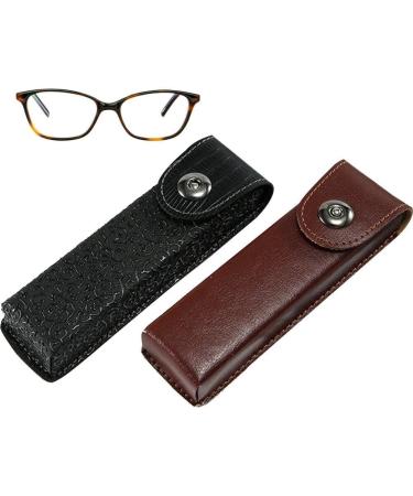 Leather Glasses Box - 2pcs Portable Case for Reading & Sunglasses | Stylish & Durable Storage - Buy Online on GoSupps.com