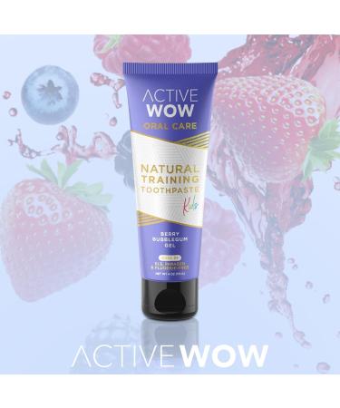 Active Wow Natural Kids Toothpaste Fluoride Free SLS & Paraben Free Safe to Swallow for Training Toothbrushing Baby and Toddler Toothpaste Cavity-Fighting Vegan Berry Bubblegum 1 Tube - Buy Online on GoSupps.com