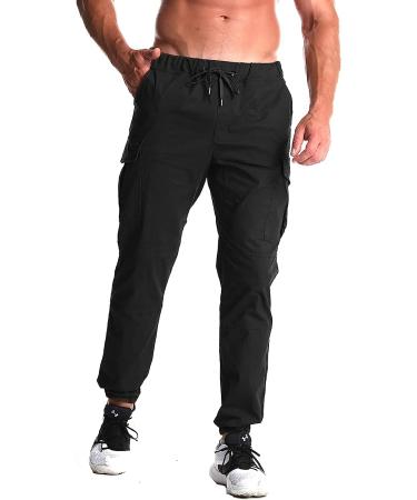 Kroivil Men's Casual Drawstring Sweat Jogging Cargo Pants - X-Large Black - Buy Online on GoSupps.com