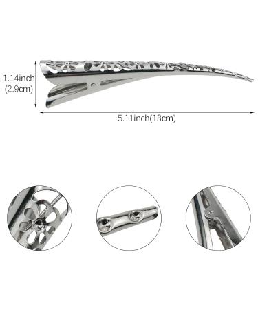 DonLeeving Duckbill Hair Clips - 6pcs Hollow Metal Non-Slip Alligator Clips (Silver Tone) for Effortless Styling - Buy Online on GoSupps.com