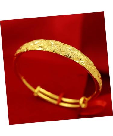 CALLARON 1pc Push Pull Bracelet Brass Wrist Jewelry Birthday Gift Couples Bracelets The Gift Baby Bangles Gold Cuff Bangle Mom Thickening Bracelet Female Bangle Simple Silver Bracelet Miss - Buy Online on GoSupps.com