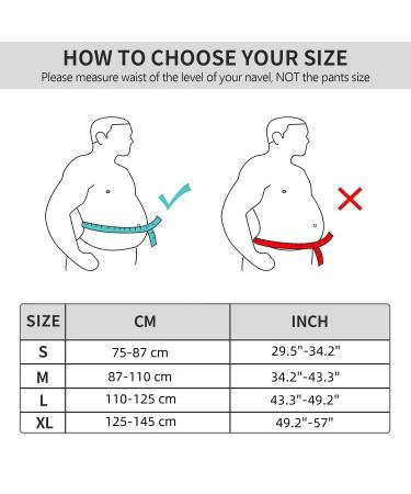 ABYON Lower Back Support Belt for Men and Women - Adjustable Waist Brace for Pain Relief, Herniated Disc, Sciatica, Scoliosis - L (43.3''-49.2'') Black - Buy Online on GoSupps.com
