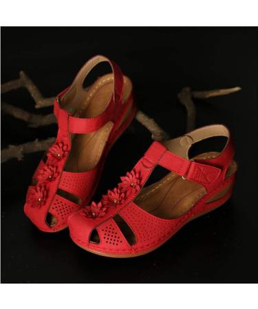 Creev Women's Closed Toe Sandals - Comfortable Sports Wedge Gladiators | Soft Leather Casual Summer Sandals for Outdoor Activities - Buy Online on GoSupps.com