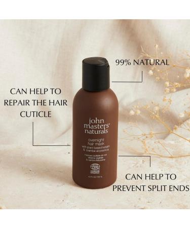 John Masters Naturals Overnight Hair Mask 4.2 oz | Plant Based Keratin & Crambe Abyssinica | 99% Natural | COSMOs Organic Certified | Vegan - Buy Online on GoSupps.com
