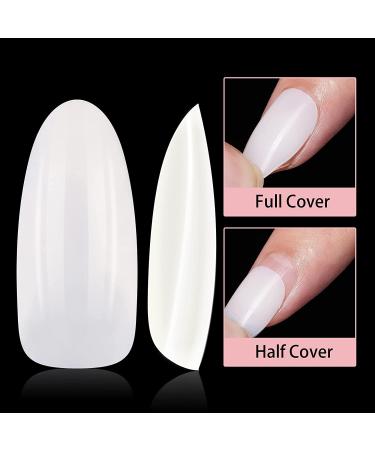 Makartt Oval Press On Nails - 500pcs Full Cover Acrylic Nail Tips in 10 Sizes - A-04 Natural Round Design - Buy Online on GoSupps.com