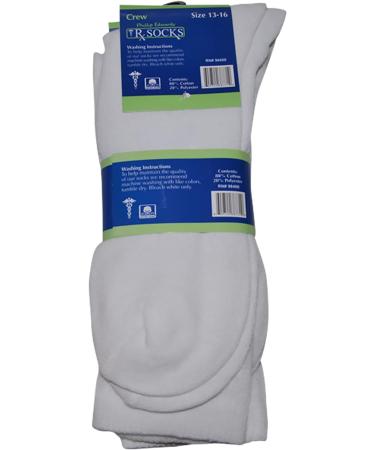 Men's Diabetic Socks King Size 13-16 Crew Length - 12 Pairs White - Buy Online on GoSupps.com