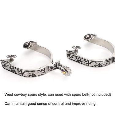 Zerodis Stainless Steel Horse Spurs West Cowboy Horse Boot Spurs Decoration with Gear Spurs for Boots Equestrian Equipment for Equestrian Competition Entertainment - Buy Online on GoSupps.com